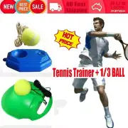 Single Tennis Trainer Training Practice Rebound Balls Back Base Tool + 3 Ball SK