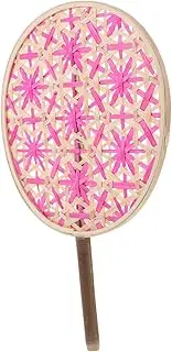 BESPORTBLE Bamboo Hand Fan Colorful Woven Chinese Fan for Summer Cooling Portable Rustic Style Handheld Accessory for Weddings and Outdoor Events
