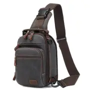Nerlion Sling Bag for Men Waxed Canvas Crossbody Bag Chest Bag Shoulder Bag C...