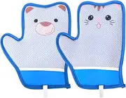 Cat Grooming Gloves - Soft Static Pet Hair Removal | Two-Way Massage Deshedding Glove | Washing for Shedding Bath Cleaning Carpet Shampoo Massage Clothes Scrubbing