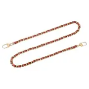 32" Purse Chain Strap with Buckles for Shoulder (Brown + Gold)