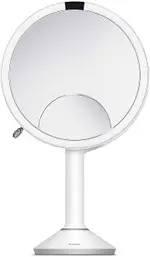 Simplehuman Cosmetic mirror with touch control of light intensity Trio sensor White stainless steel