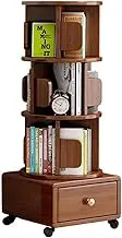 FTYEBDNC Rotating Kids Bedside Book Storage Bookshelf with Drawer, Book Display Stand, Round Narrow Rotating Bookshelf for Bedroom, Living Room,C