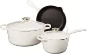 Lecreset Signature Enameled Cast Iron Cookware Set, 5-Piece