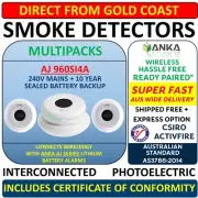 ANKA AJ SERIES 240V Hardwired Wireless Interconnected Photoelectric Smoke Alarm