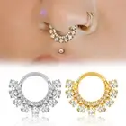 1PC Sparkling Zircon Hoop Nose Rings Septum Clicker Earrings Cartilage Helix