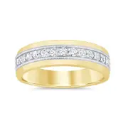 Meera Channel Ring with 1/2ct of Laboratory Grown Diamonds in 9kt Yellow Gold and 9kt White Gold