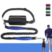 Adjustable Hands Free Dog Leash Lead + Waist Bag Belt Jogging Walking Running PE