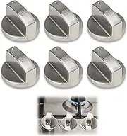 Wjelet 6 PCS Cooker Knobs, Universal Cooker Knobs Set, Durable Heat-Resistant Stove Knob Control Switches for Gas Hobs, Ovens, Cooktops, Compatible with Most Kitchen Appliances