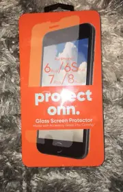 Onn. Clear Glass Screen Protector for iPhone 6 Plus/7 Plus/8 Plus