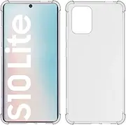 [USTIYA] Case for Samsung Galaxy S10 Lite Clear TPU Four Corners Protective Cover Transparent Soft