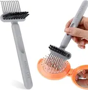 2-in-1 Comb Cleaning Tool, Hair Brush Cleaner, Mini Hair Brush Remover Rake Comb Cleaning Brush Hair Dirt Remove Instrument for Removing Hairs Dust Dirt Lint Home Salon(Grey)