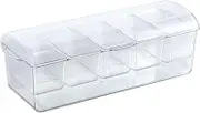 Ice Condiment Tray - Ice Chilled Condiment Tray,Chilled Server with 5 Compartments, Storage Solution Server not only ensures a Perfect Display Serving for Party