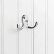 Double Wall Mount Hat Coat Robe Hook Bathroom Towel Holder In Polished Chrome