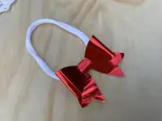 1x Bow Headband Girls Toddler Ladies Red Patent Mirror Vegan Leather Xmas
