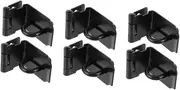 OSALADI 6 Pcs Black Stainless Steel Right Angle Hasp Latch Swivel Gate Door Hasp Latches Staple Safety Keyed Lock for Fence,Gate,Cabinet,Black