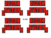 Car Dealer Window Stickers 7 1/2 Inch Numbers Fire Red / Black 48 packs
