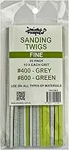 ICKYSTICKY FINE Grits Sanding Twigs or Sticks Ideal for Woodworking Hobby Arts Crafts Models Mixed Grits and Lengths Cushioned Abrasive 20pack