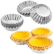 20 Pack Aluminum Alloy Handmade Egg Tart Tray Mold Paper Cup Cake Biscuit Mold