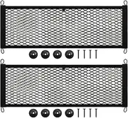 Frienda 2 Pieces Stretchable Small Cargo Net Pocket Storage Mesh Elastic Automotive Nets Pouch with 8 Mounting Screws and Hooks for Truck Car SUV Boats (29 x 9.8 Inches)