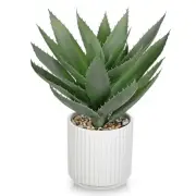 Large Artificial Agave Plants 11.8“ Fake Succulents Potted Faux Light Green