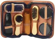 [Generic] Shoe Care Kit Shoe Shine Kit Accessories Versatile Shoe Polishing Tool Home with Storage Case Shoe Cleaning Shoe Polish Kit