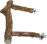 GRIRIW 1 Set Natural Wood Branch Bird Perch Stand for Parrots Parakeets and Finches Durable Bird Cage Accessory for Standing and Exploring
