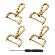 Detachable Snap Hook, 1-1/2 Inch Swivel Clasp for Purse (4 Pack, Dark Gold)