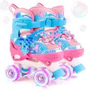 Mermaid Roller Skates for Girls Kids, 4 Size Adjustable Light up Wheels Skates
