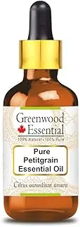 Greenwood Essential Pure Petitgrain Essential Oil (Citrus aurantium amara) with Glass Dropper 100% Natural Therapeutic Grade Steam Distilled for Personal Care 50ml (1.69oz)
