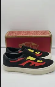 Vans Bold Ni Flamethrower Black Red Fire Sneakers Mens 10 UltraCush NWT Comfort