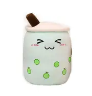 Giant Boba Milk Tea Plush Doll - Soft, Stuffed Cup Pillow, Green - 24cm