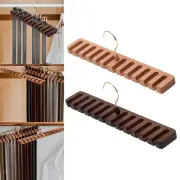 Organizer Storage Rack 360° Rotation Wood Wardrobe Portable Durable Belt Hanger