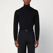 [Roberto Collina] Black wool turtleneck sweater 52 IT Black