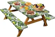 Fitted Rectangle Tablecloth,6ft Waterproof Windproof Fitted Table Cloth Rectangle - Elastic Car Travel Gear with Avocado Pattern for Vehicle and Travel