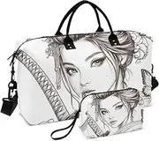 [ZRYSMY] Duffel Bag for Traveling, Butterfly Woman Japanese Travel Bag Gym Bag, with Multiple Interior Pockets Shoulder Weekender Bag for Women Men with Toiletry Bag 20.5L x 1.9W x 13.8H, Multi-Colored