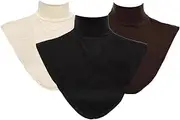 [kilofly] 3pc Women's Faux Turtleneck Half Top Mock Blouse Dickey Collar Value Set
