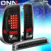FIT 08-16 FORD SUPER DUTY PAIR FULL LED TAIL LIGHT+THIRD BRAKE LAMP BLACK/CLEAR (for: Ford)