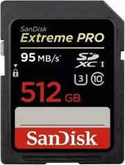 SanDisk 512GB Extreme PRO SDXC 4K Ultra HD Camera Memory Card