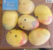 Decorative Easter Eggs Chicks Glitter Set of 6 NEW NIB