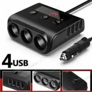 Car USB Charger Triple 3 Way Cigarette Lighter Socket Splitter Power Adapter (for: Volvo)