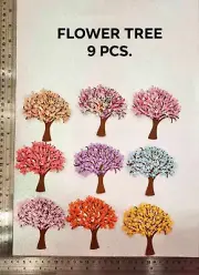 9 PCS. FLOWER TREE PAPER DIE CUT FOR CARDMAKING SCRAPBOOKING EMBELISHMENT