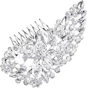 Vaguelly Luxury Rhinestone Bridal Hair Comb Elegant Silver Headdress for Weddings Dinners Dances Stunning Accessory for Brides Bridesmaids Special Occasions