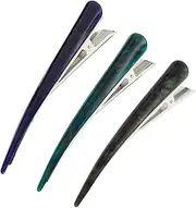 Baluue 3pcs Hair Clips, Acrylic Duck Billed Hair Clip for Styling Sectioning, Colorful Duckbill Alligator Hair Barrettes for Thick Fine Hair Women Girls Hair Salon