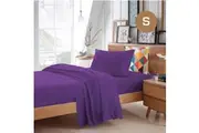 Single Size Purple Color Poly Cotton Fitted Sheet Flat Sheet Pillowcase Sheet Set