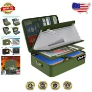Portable Multi-Layer Fireproof Document Bag with Combination Lock for Safety