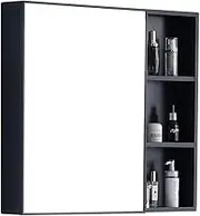 Mirror Cabinets Waterproof Bathroom Wall-Mounted Bathroom Mirror Box with HD Silver Mirror Storage Wall-Mounted Toilet Storage Cabinet (Color : Blue, Size : 55 * 65 * 13cm)