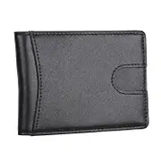Mini Crazy Horse Leather Rfid Wallet - Antimagnetic