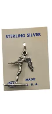 Vintage 1960's/70's Sterling Silver Cypress Gardens Florida Surfer Jewelry Charm