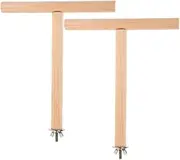 DECOMELODY 2Pcs Natural Wood Bird Perch Stand for Parrots and Cockatiels Easy to Install Bird Cage Accessories Durable Perch for Birds Bird for Play and Exercise